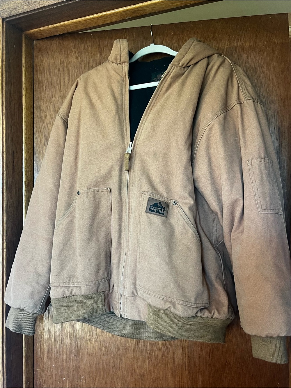 Unisex Hooded Work-Style Jacket in Brown